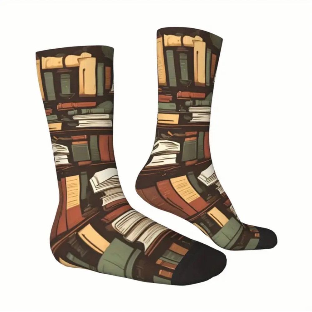 Literary Collection Men's Crew Socks, NEW, Fun Novelty Socks
